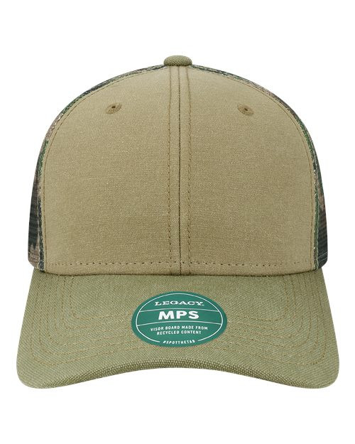 Mid-Pro Snapback Trucker Cap Khaki/ Sage/ Camo Mesh