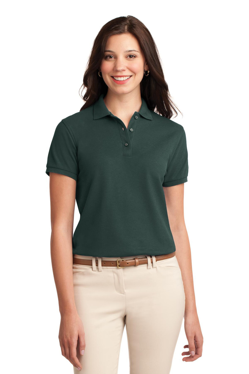 Port Authority® Ladies Silk Touch™ Polo.  L500 Dark Green