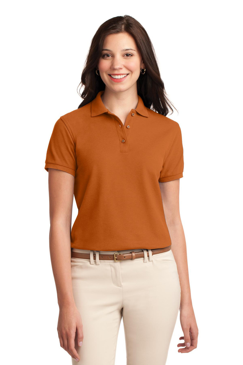 Port Authority® Ladies Silk Touch™ Polo.  L500 Texas Orange