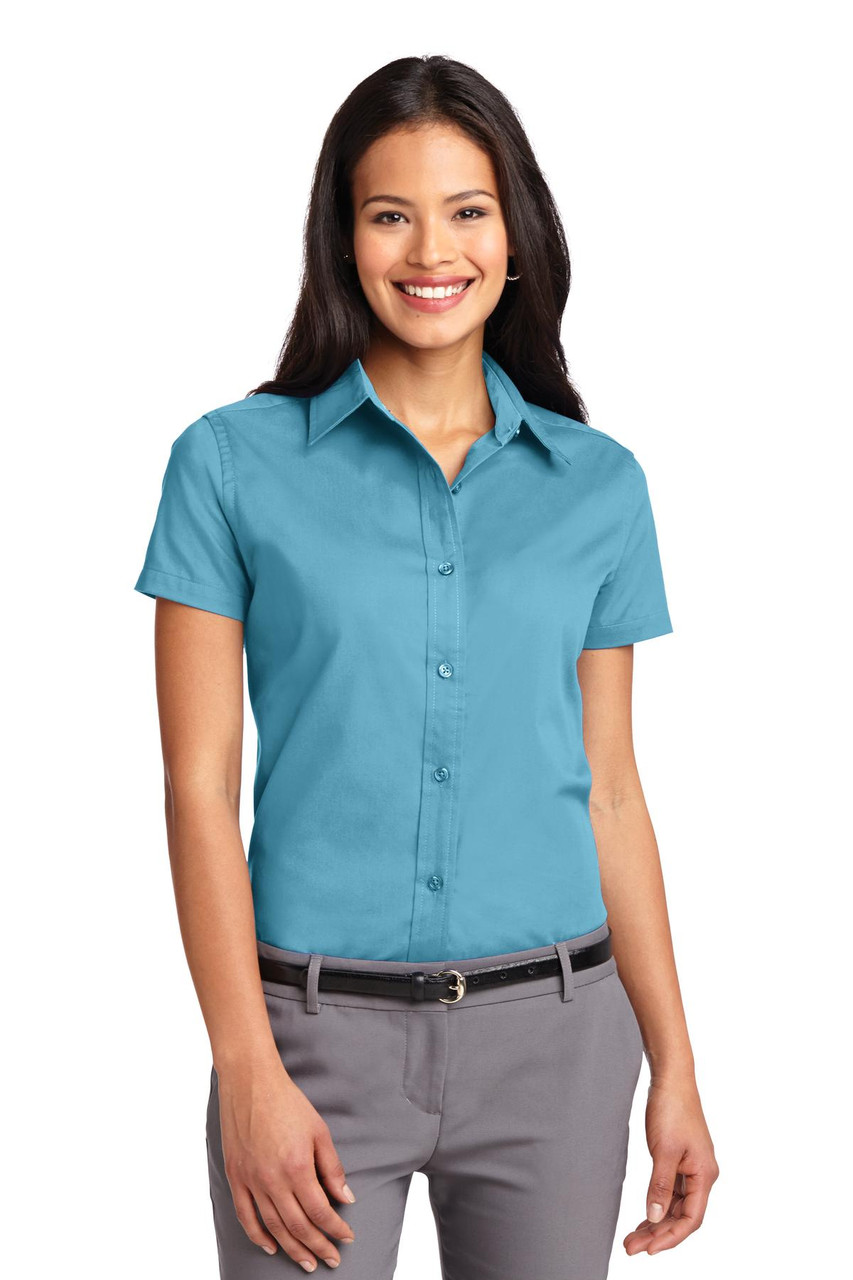Port Authority® Ladies Short Sleeve Easy Care  Shirt.  L508 Maui Blue