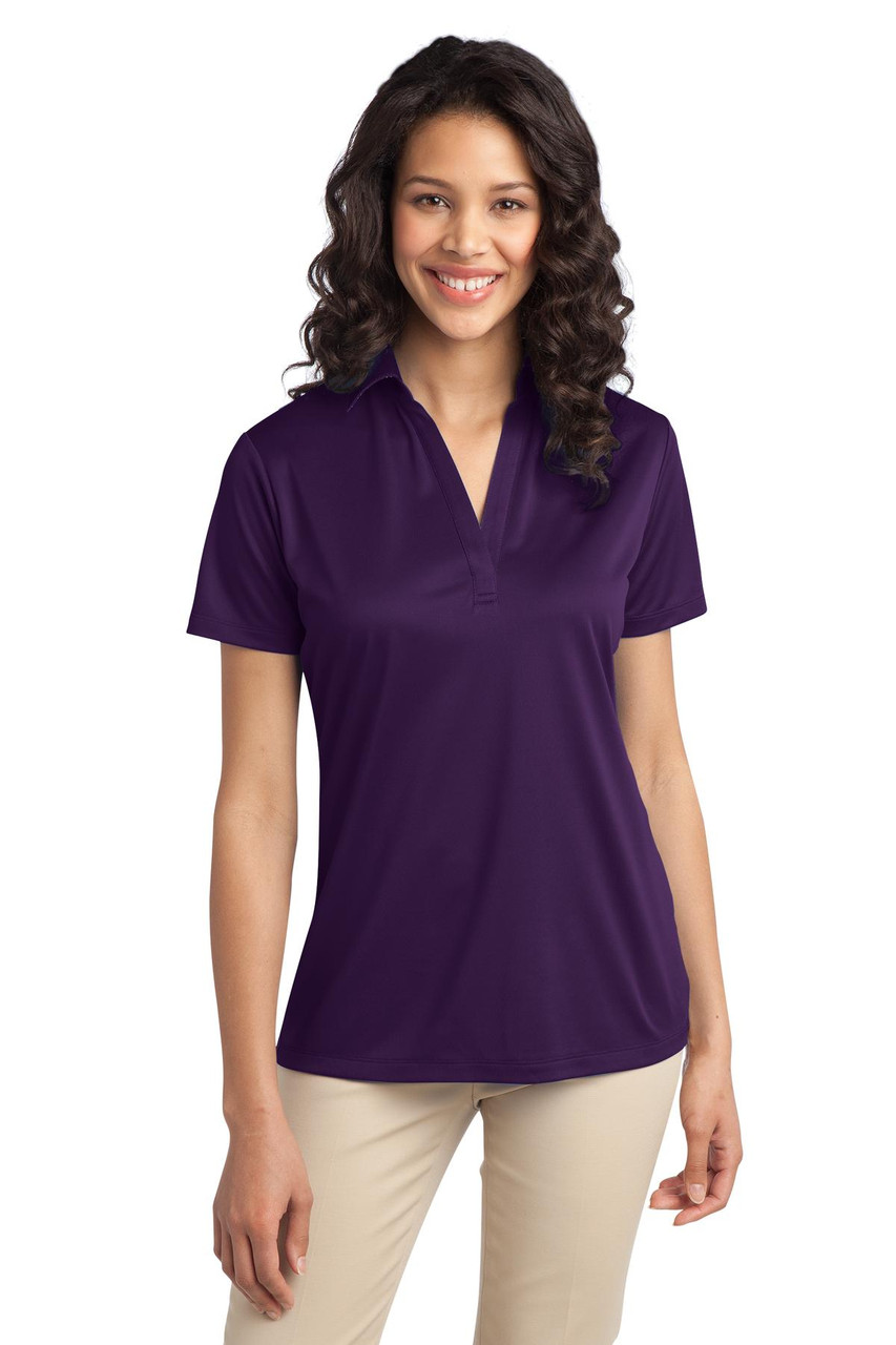 Port Authority® Ladies Silk Touch™ Performance Polo. L540 Bright Purple