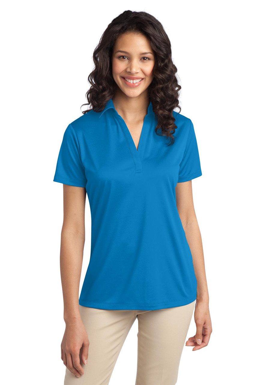 Port Authority® Ladies Silk Touch™ Performance Polo. L540 Brilliant Blue