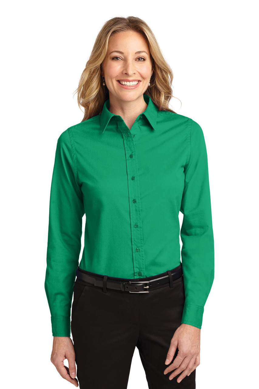 Port Authority® Ladies Long Sleeve Easy Care Shirt.  L608 Court Green