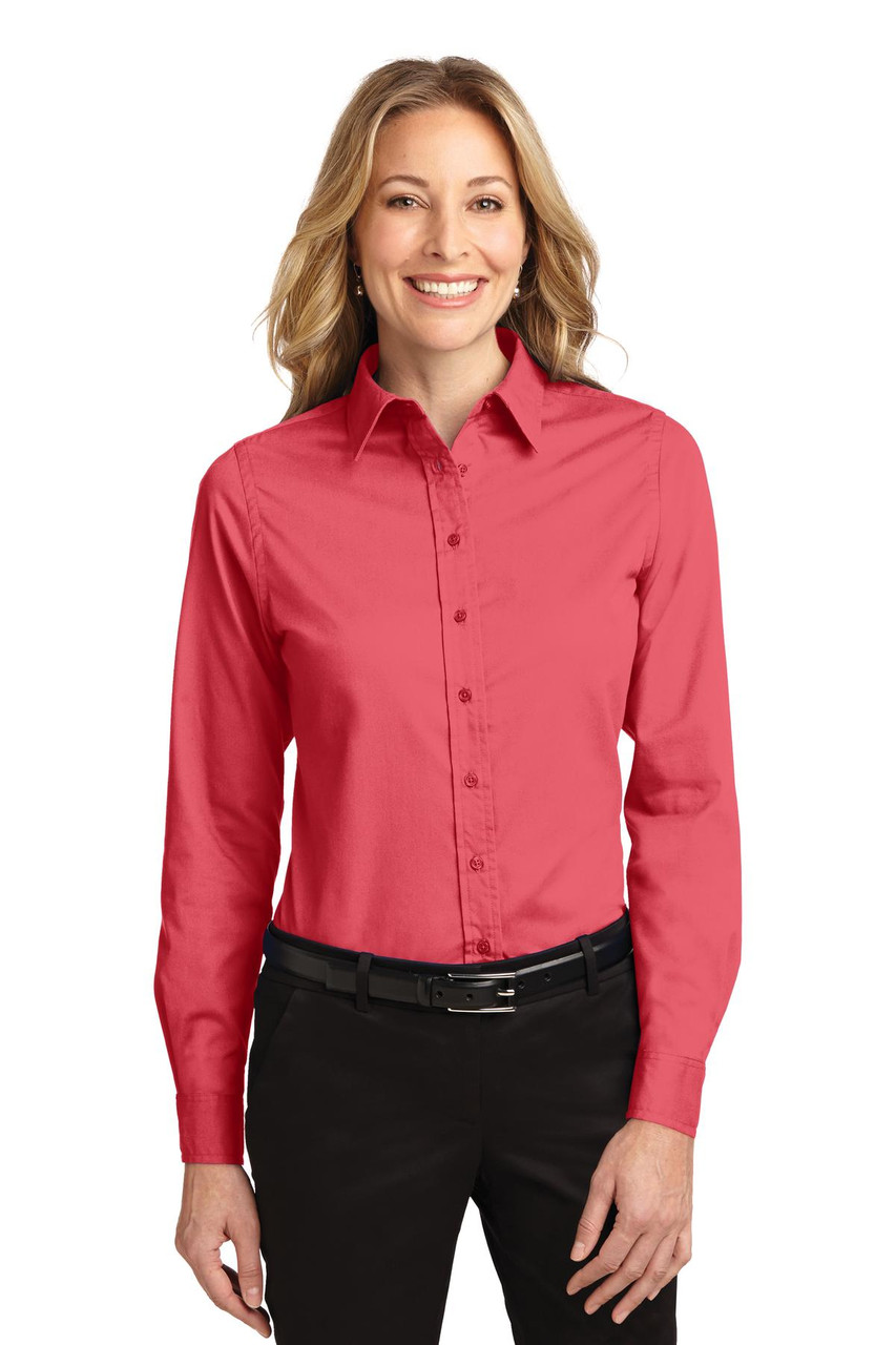 Port Authority® Ladies Long Sleeve Easy Care Shirt.  L608 Hibiscus