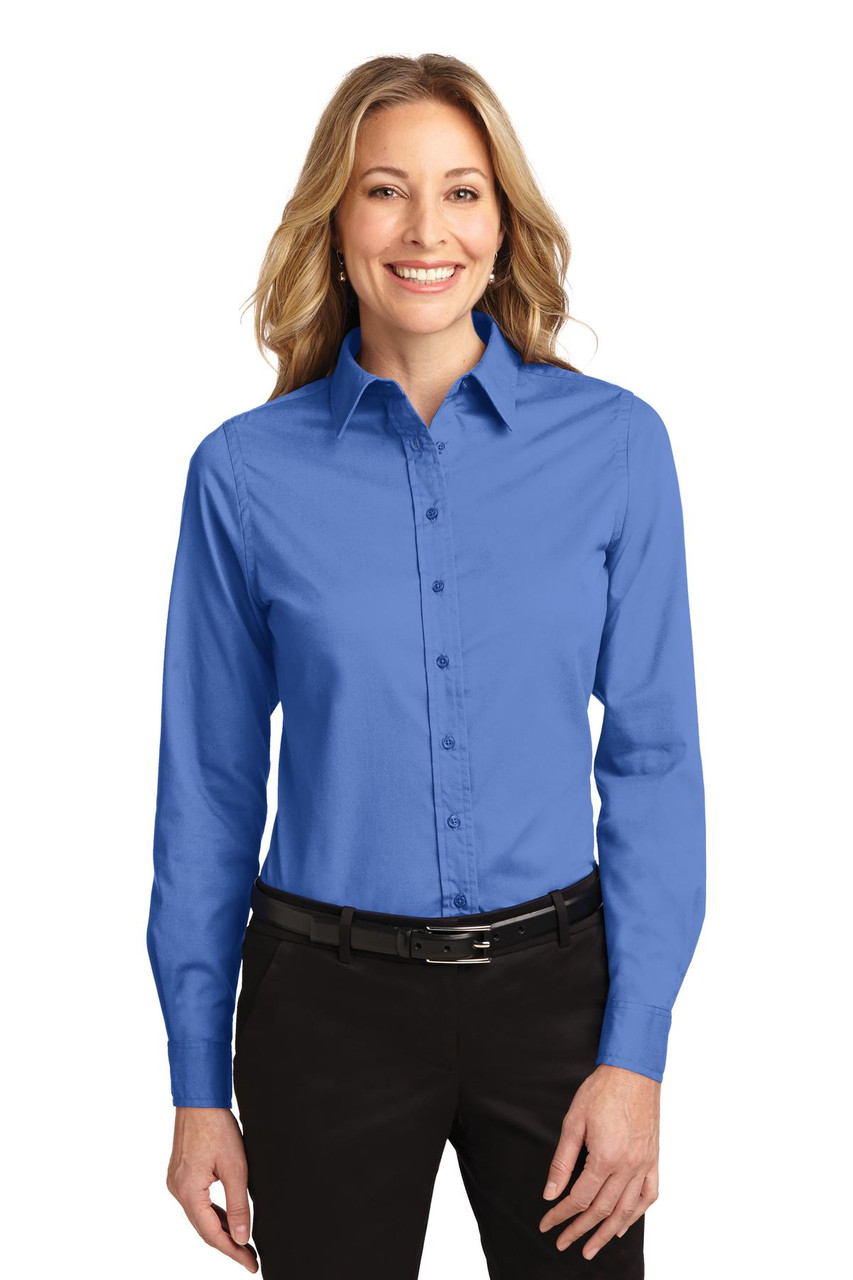 Port Authority® Ladies Long Sleeve Easy Care Shirt.  L608 Ultramarine Blue
