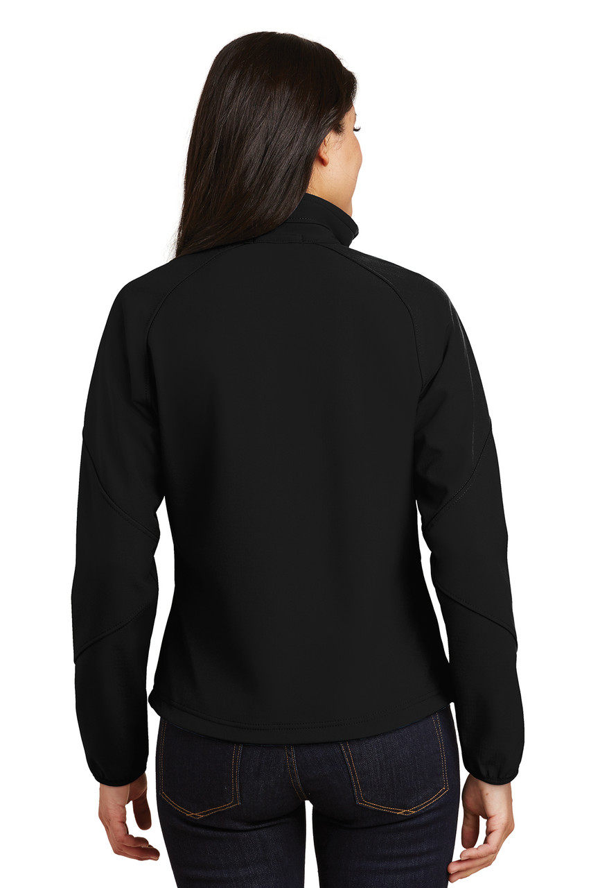 Port Authority® Ladies Textured Soft Shell Jacket. L705 Black Back