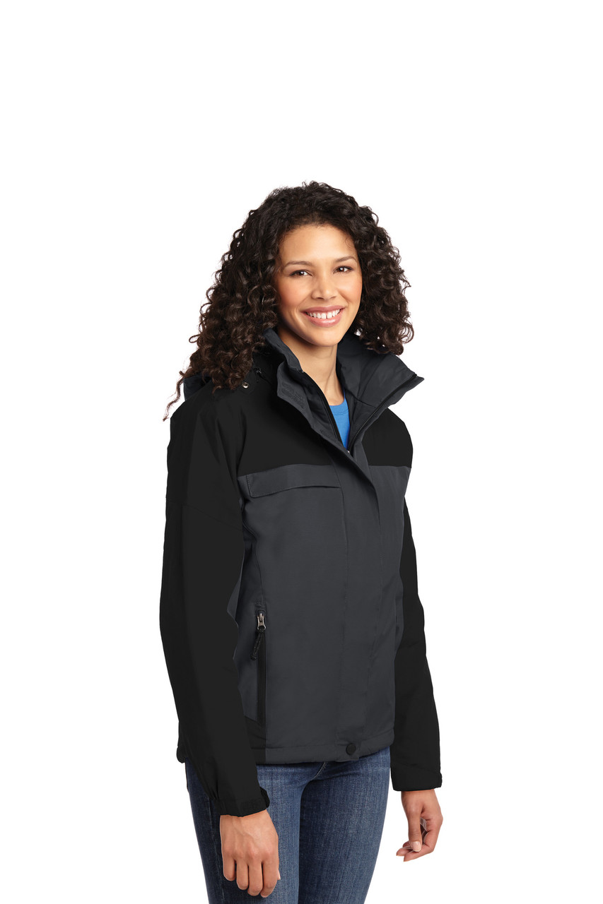 Port Authority® Ladies Nootka Jacket.  L792 Graphite/ Black Alt