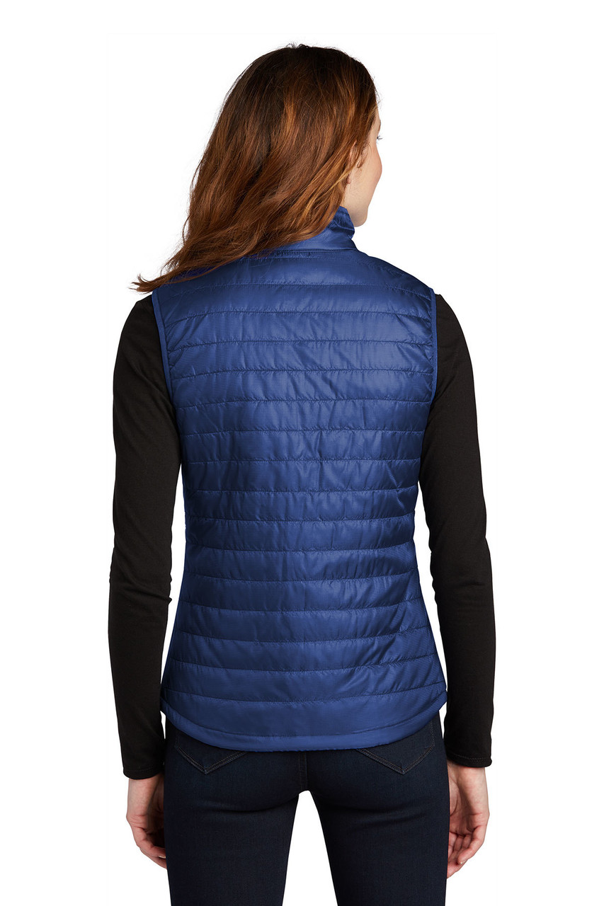 Port Authority ® Ladies Packable Puffy Vest L851 Cobalt Blue Back