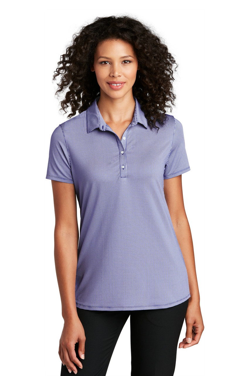 Port Authority ® Ladies Gingham Polo LK646 True Navy/ White