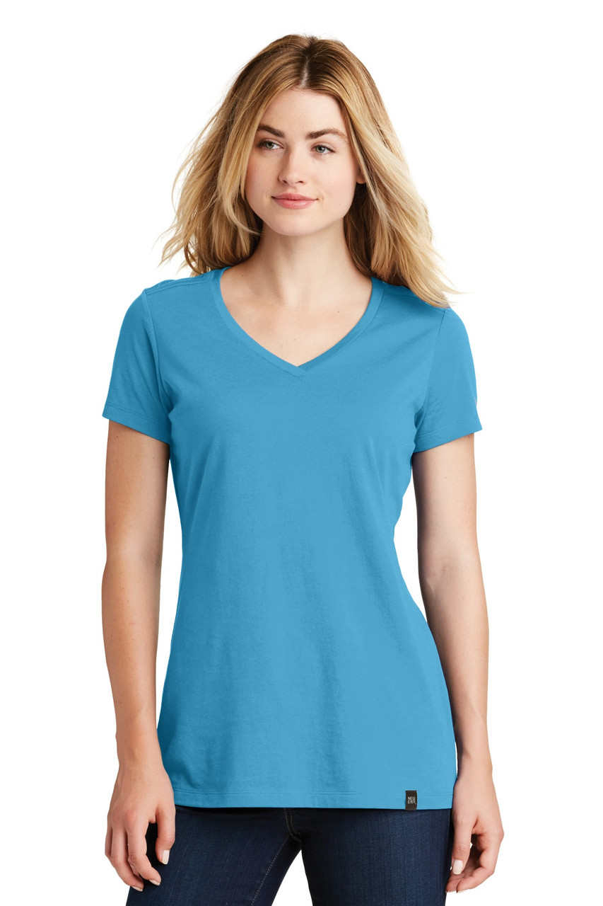 New Era ® Ladies Heritage Blend V-Neck Tee. LNEA101 Sky Blue