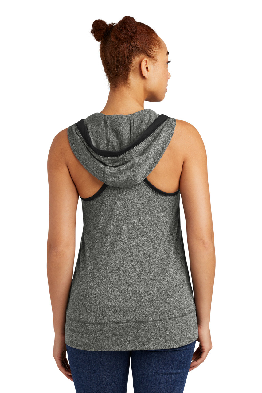 New Era ® Ladies Heritage Blend Hoodie Tank. LNEA106 Black Twist/ Black Back