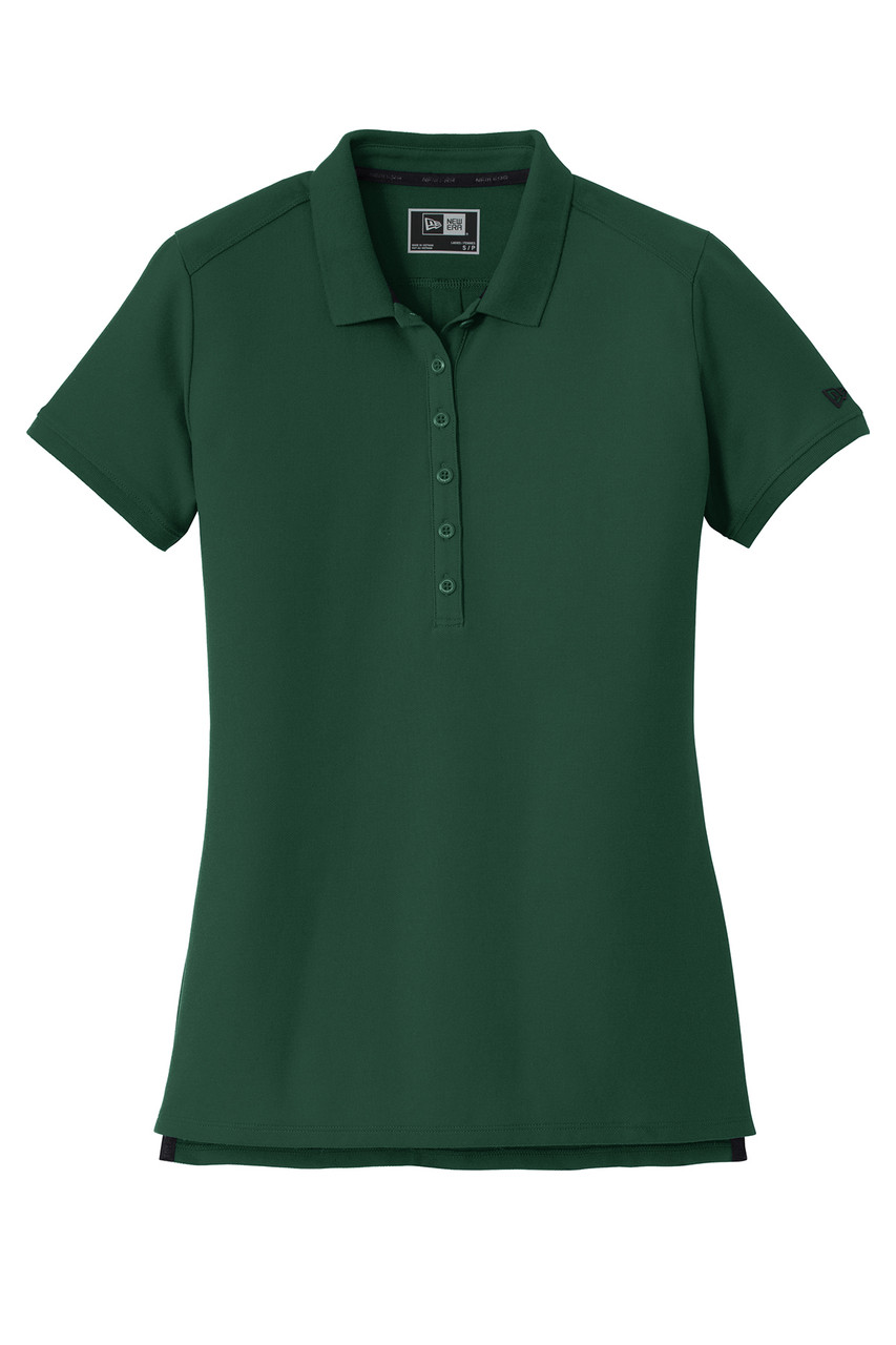 New Era ® Ladies Venue Home Plate Polo. LNEA300 Dark Green Flat