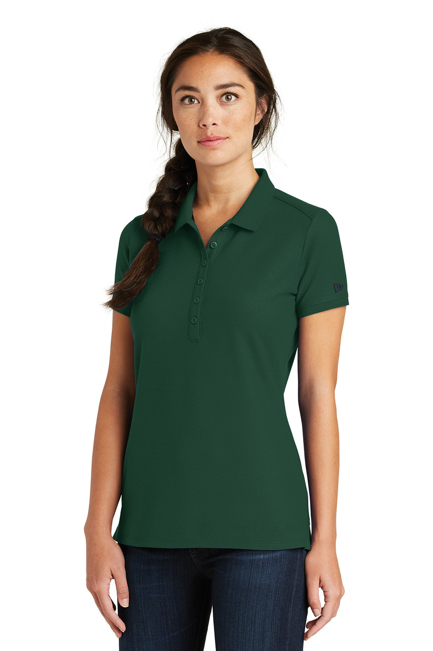 New Era ® Ladies Venue Home Plate Polo. LNEA300 Dark Green Alt