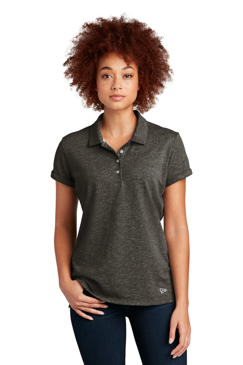 New Era ® Ladies Slub Twist Polo LNEA301 Black Twist