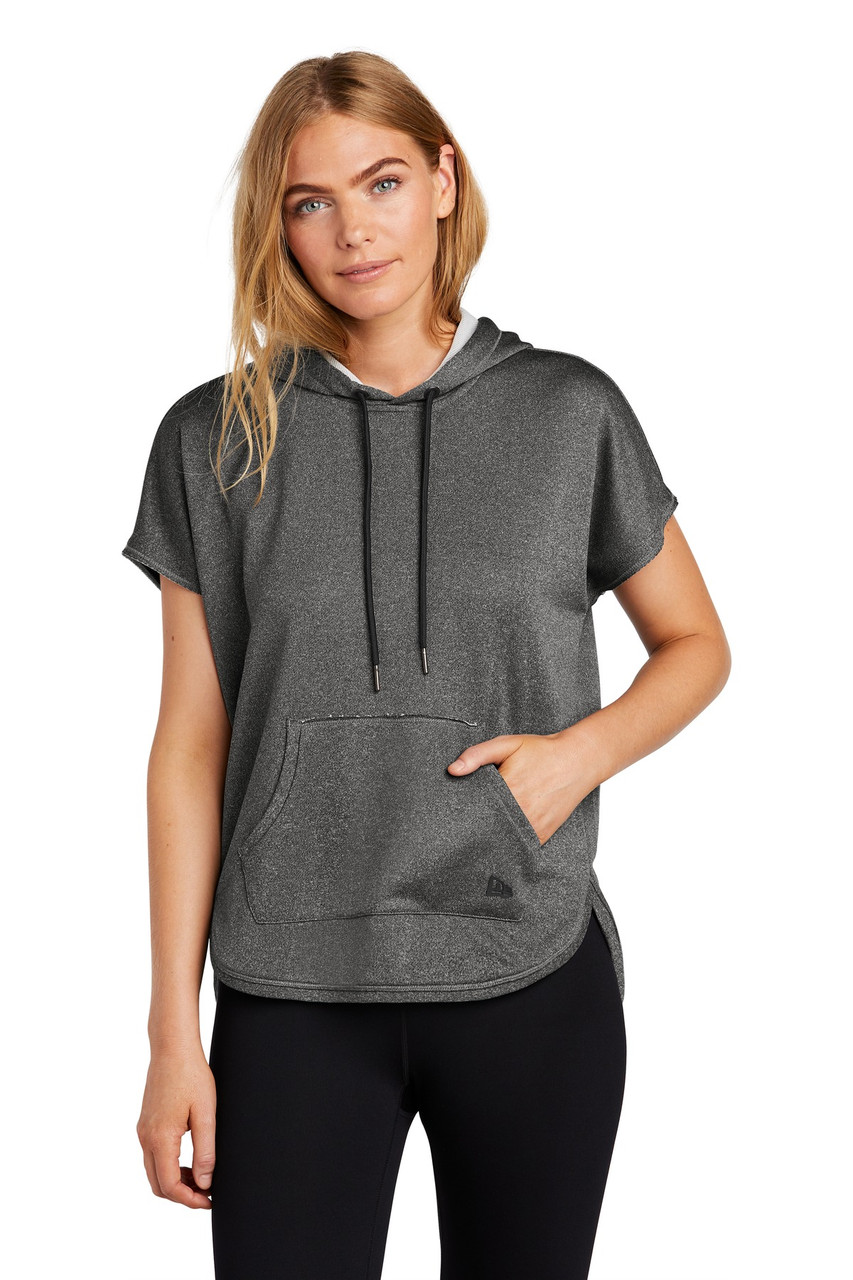 New Era ® Ladies Performance Terry Short Sleeve Hoodie LNEA533 Graphite Heather