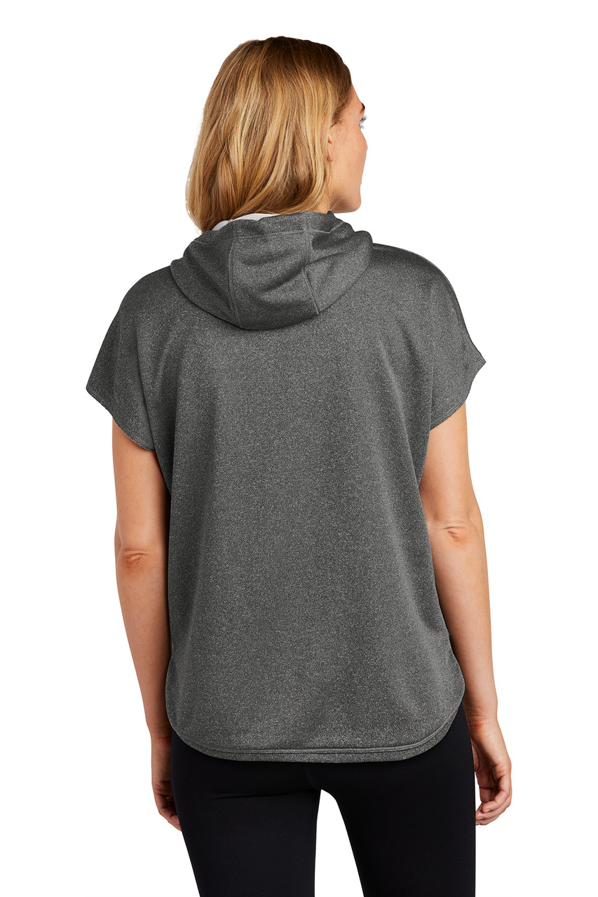 New Era ® Ladies Performance Terry Short Sleeve Hoodie LNEA533 Graphite Heather Back