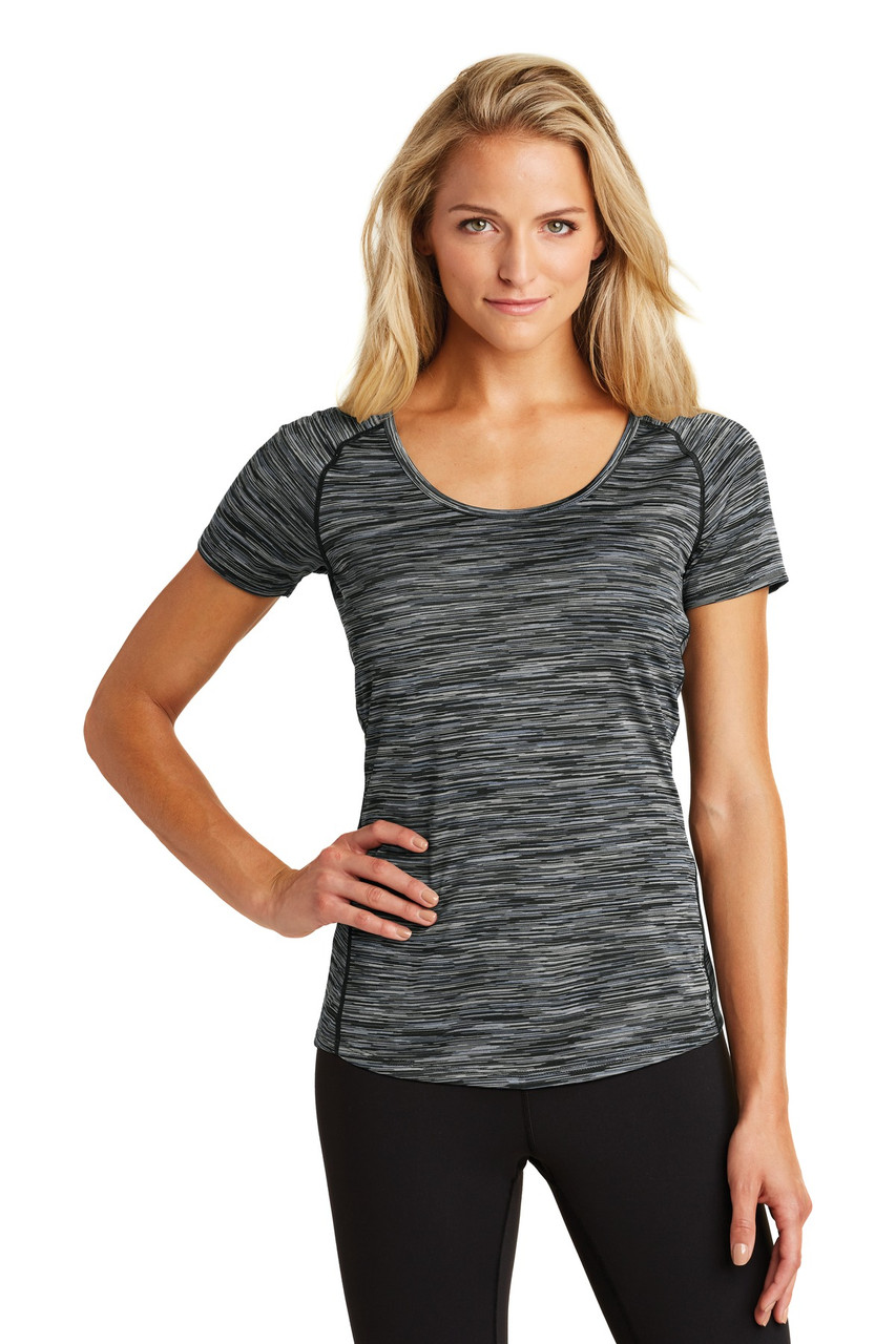 OGIO ® ENDURANCE Ladies Verge Scoop Neck. LOE326 Blacktop Space Dye