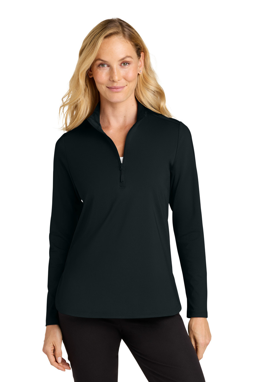 Port Authority® Women's C-FREE® Double Knit 1/4-Zip LK880 Deep Black