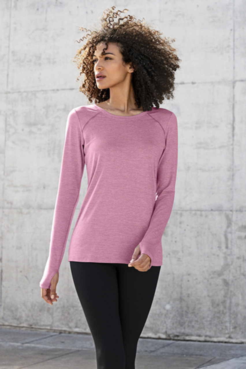 OGIO ® ENDURANCE Ladies Force Long Sleeve Tee LOE340 Lilac Heather Lifestyle