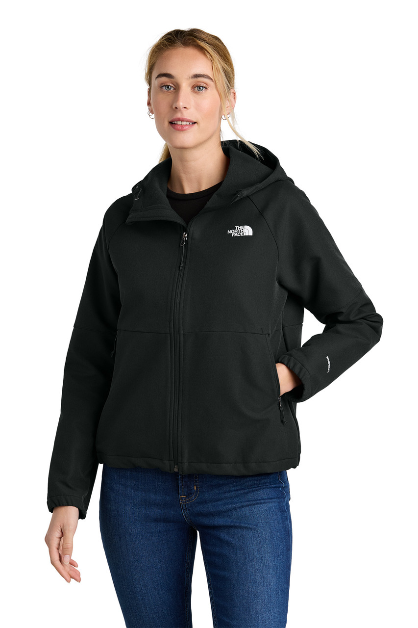 The North Face® Ladies Barr Lake Hooded Soft Shell Jacket NF0A8BUE TNF Black Heather