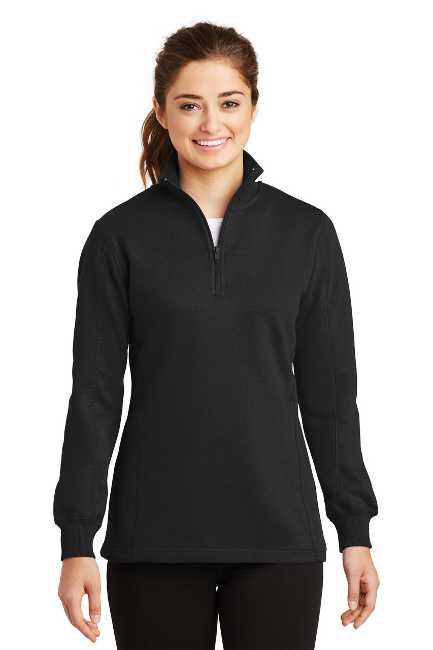 Sport-Tek® Ladies 1/4-Zip Sweatshirt. LST253 Black