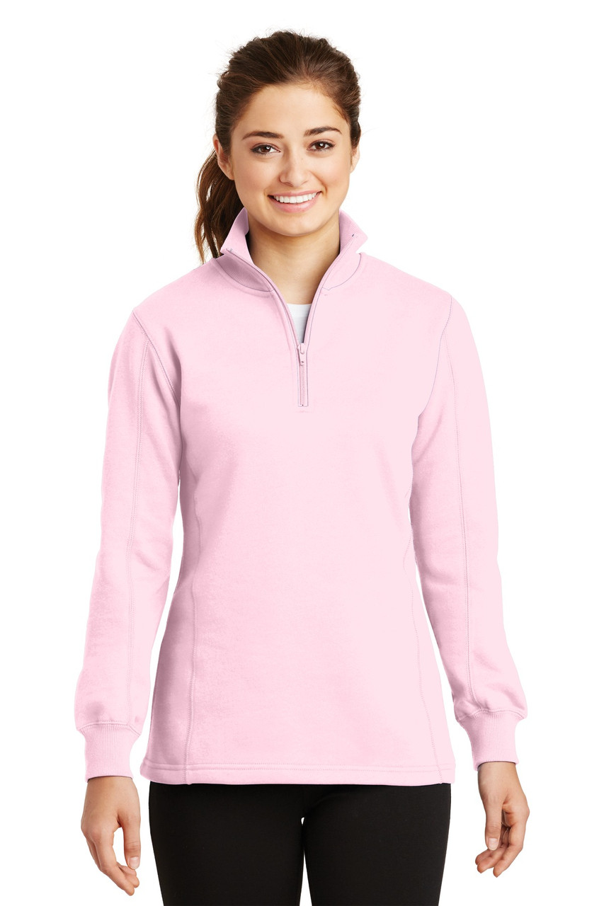 Sport-Tek® Ladies 1/4-Zip Sweatshirt. LST253 Pink