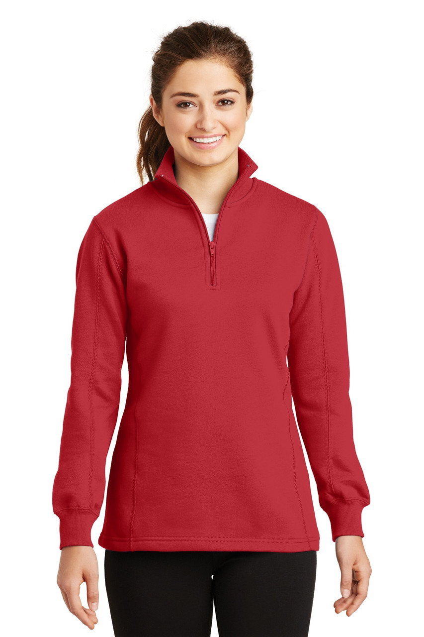 Sport-Tek® Ladies 1/4-Zip Sweatshirt. LST253 True Red