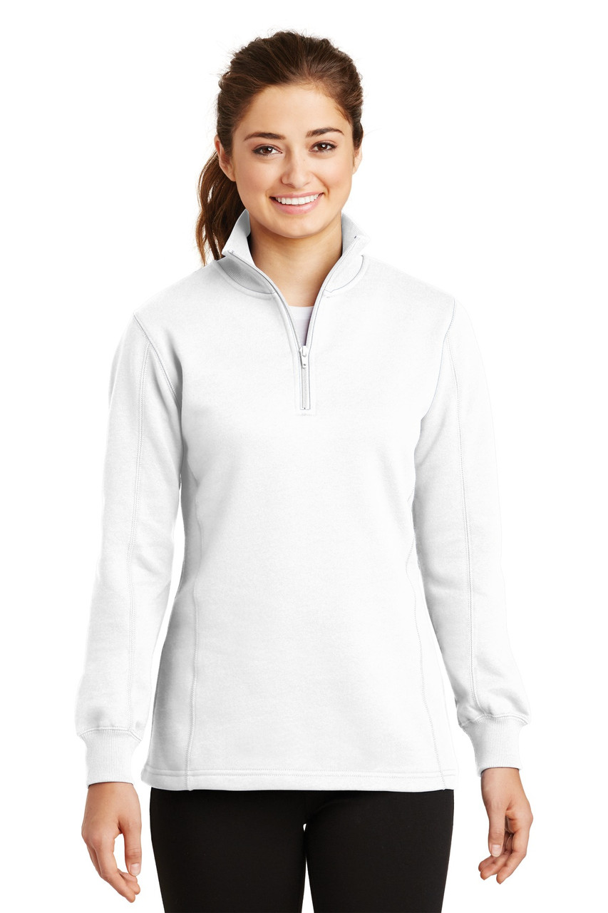 Sport-Tek® Ladies 1/4-Zip Sweatshirt. LST253 White