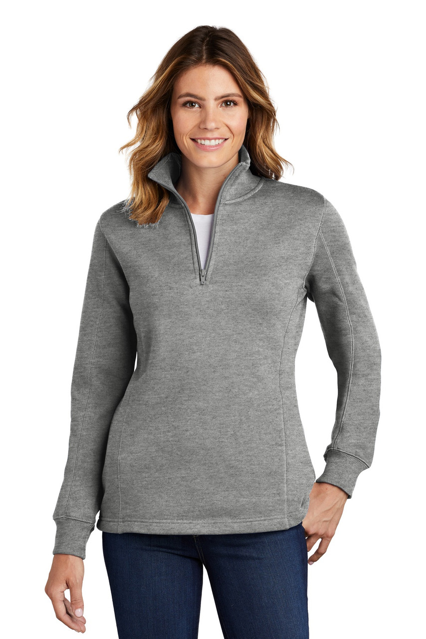 Sport-Tek® Ladies 1/4-Zip Sweatshirt. LST253 Vintage Heather XS