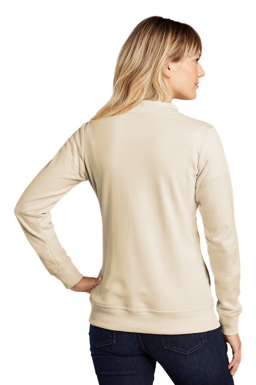 Sport-Tek ® Ladies Lightweight French Terry Bomber. LST274 Ecru Back