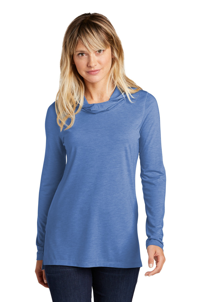 Sport-Tek ® Ladies PosiCharge ® Tri-Blend Wicking Long Sleeve Hoodie LST406 True Royal Heather