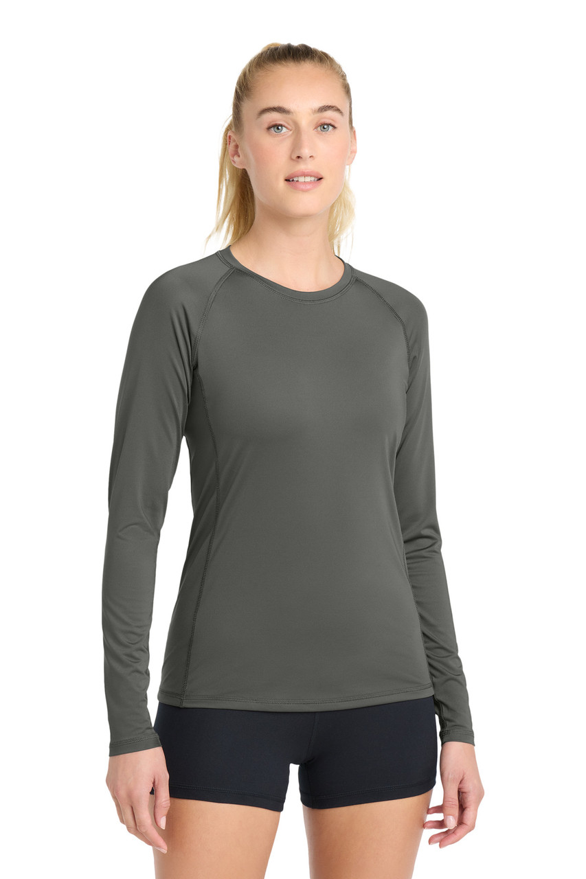 Sport-Tek ® Women's Long Sleeve Rashguard Tee. LST470LS Dark Smoke Grey