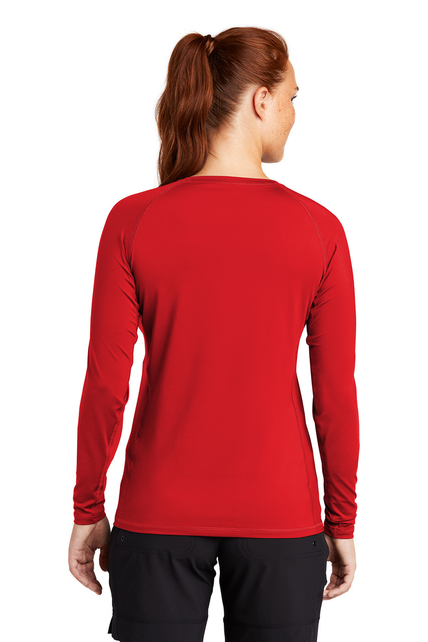 Sport-Tek ® Ladies Long Sleeve Rashguard Tee. LST470LS True Red Back