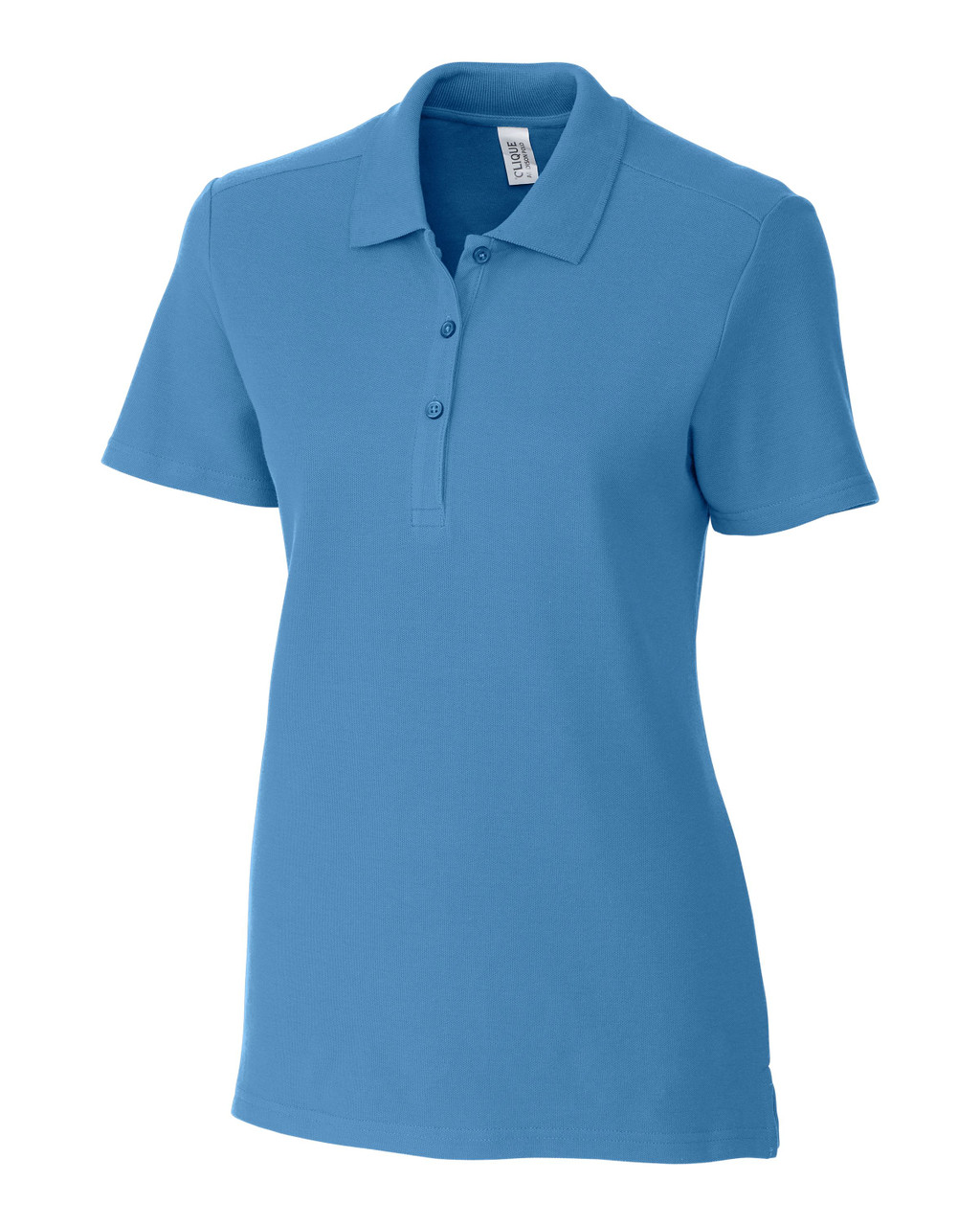 Clique Addison All Cotton Pique Short Sleeve Womens Polo LQK00069 Light Blue