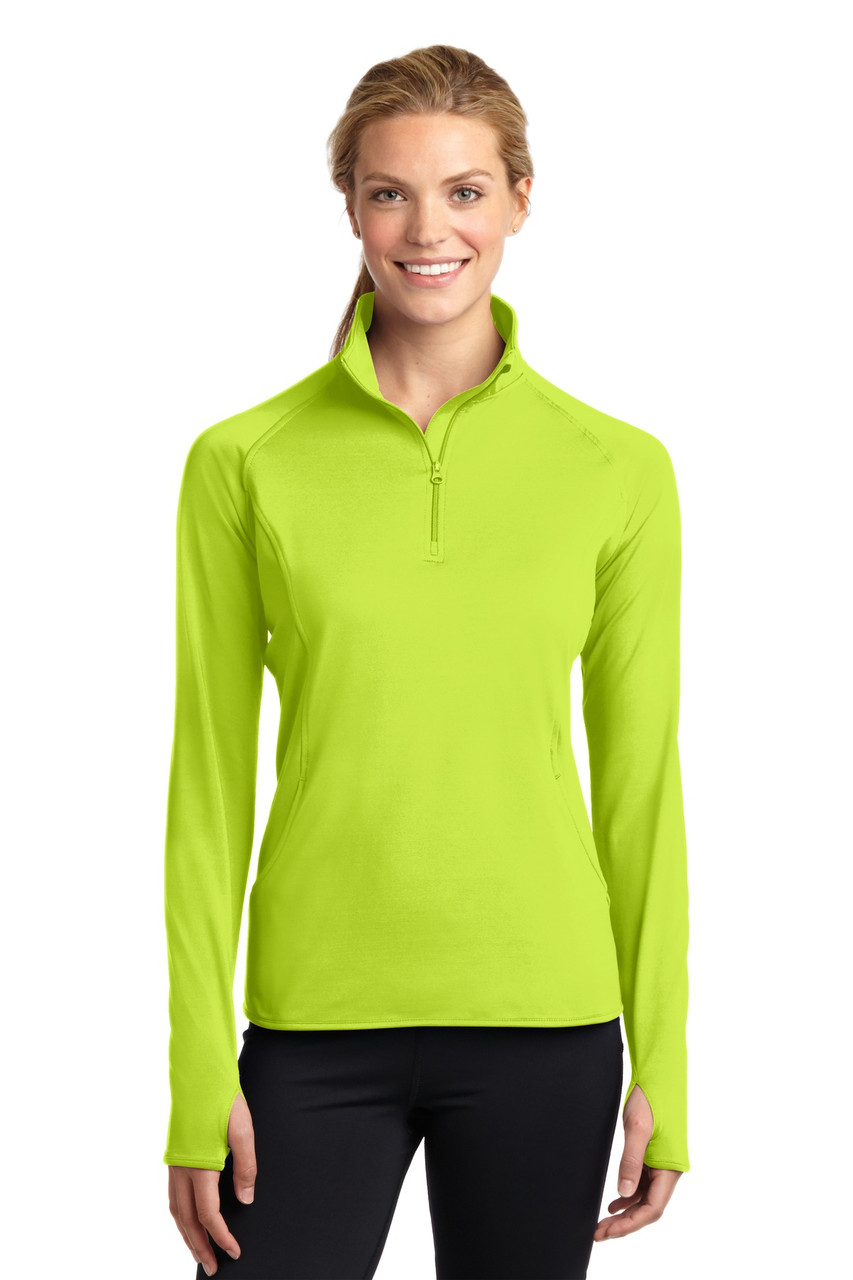Sport-Tek® Ladies Sport-Wick® Stretch 1/2-Zip Pullover. LST850 Charge Green