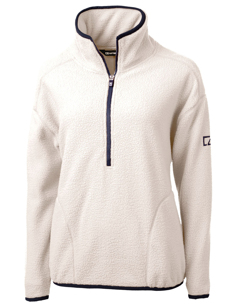 Cutter & Buck Cascade Eco Fleece Womens Pullover Jacket LCO00056 Shell/Navy Blue