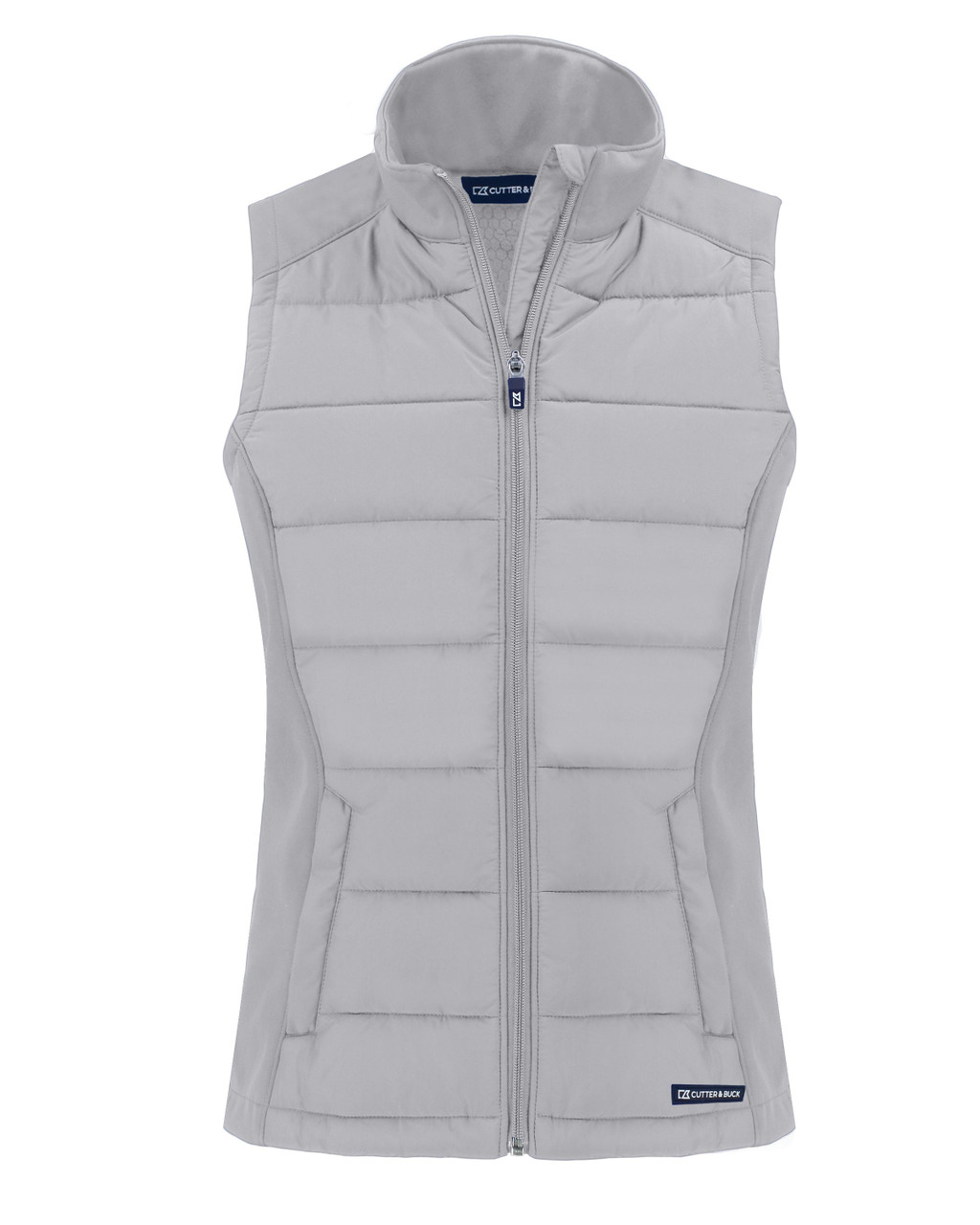 Cutter & Buck Evoke Hybrid Softshell Recycled Womens Full Zip Vest LCO00065 Concrete 2