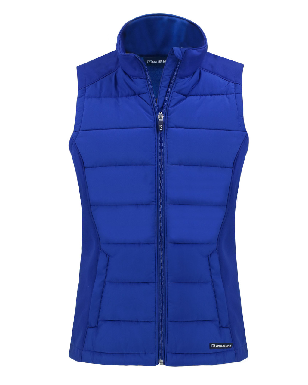 Cutter & Buck Evoke Hybrid Softshell Recycled Womens Full Zip Vest LCO00065 Tour Blue 2