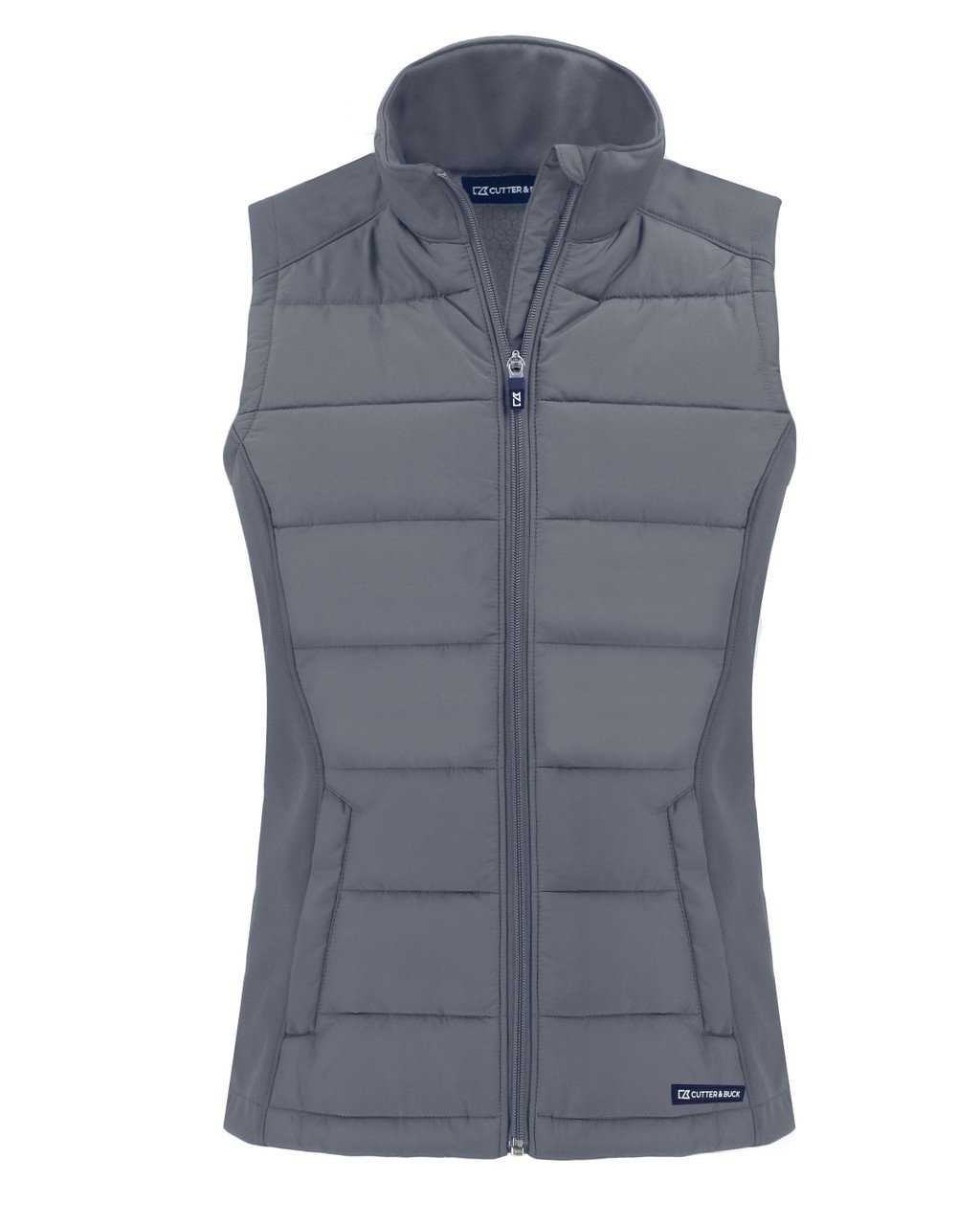 Cutter & Buck Evoke Hybrid Softshell Recycled Womens Full Zip Vest LCO00065 Elemental Grey 2