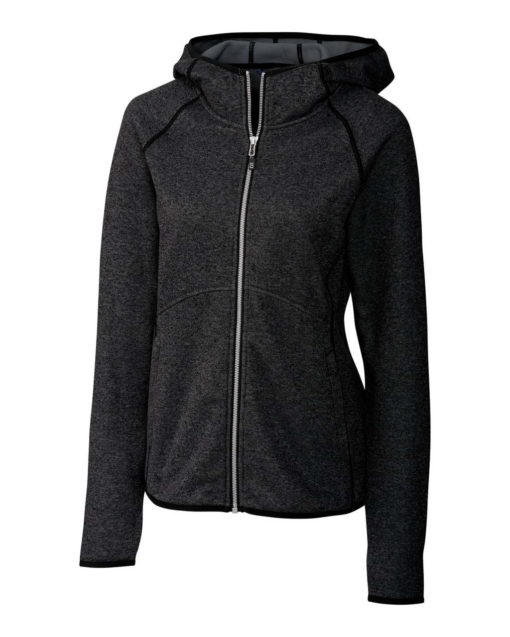 Cutter & Buck Mainsail Full Zip Hooded Womens Jacket LCO00035 Charcoal Heather