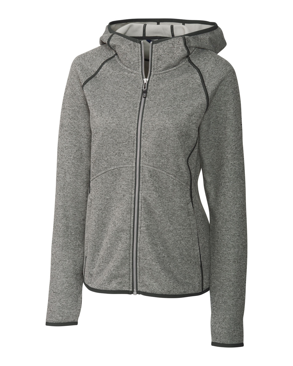 Cutter & Buck Mainsail Full Zip Hooded Womens Jacket LCO00035 Polished Heather