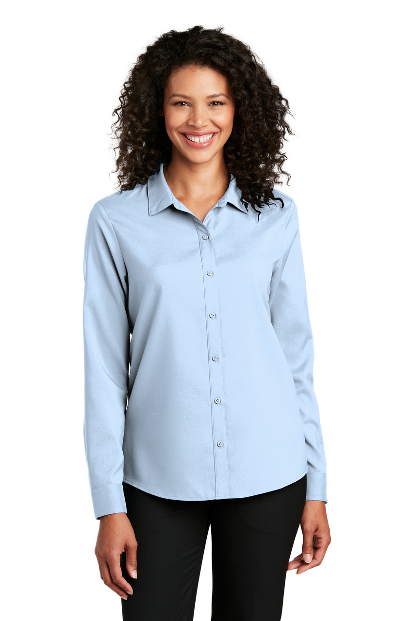 Port Authority ® Ladies Long Sleeve Performance Staff Shirt LW401 Cloud Blue