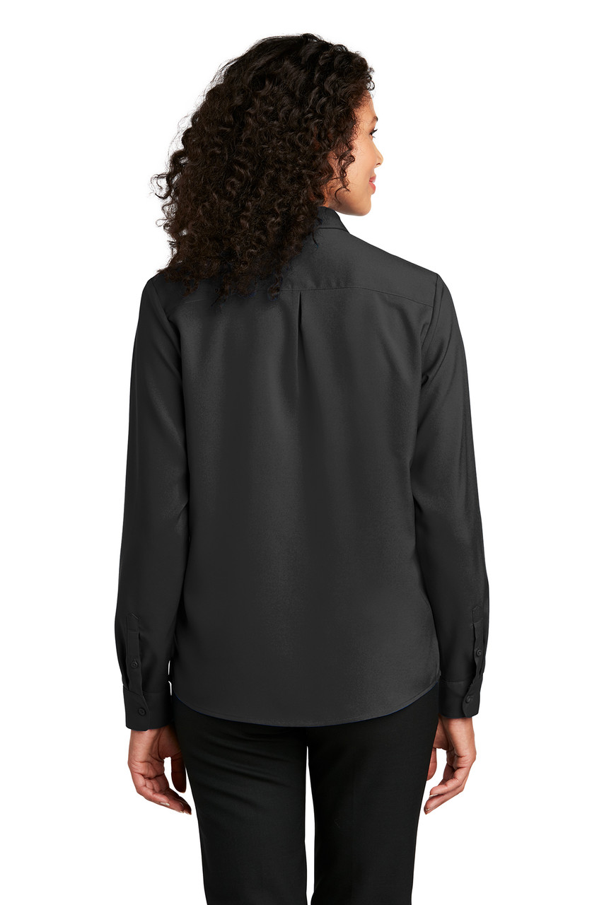 Port Authority ® Ladies Long Sleeve Performance Staff Shirt LW401 Black Back