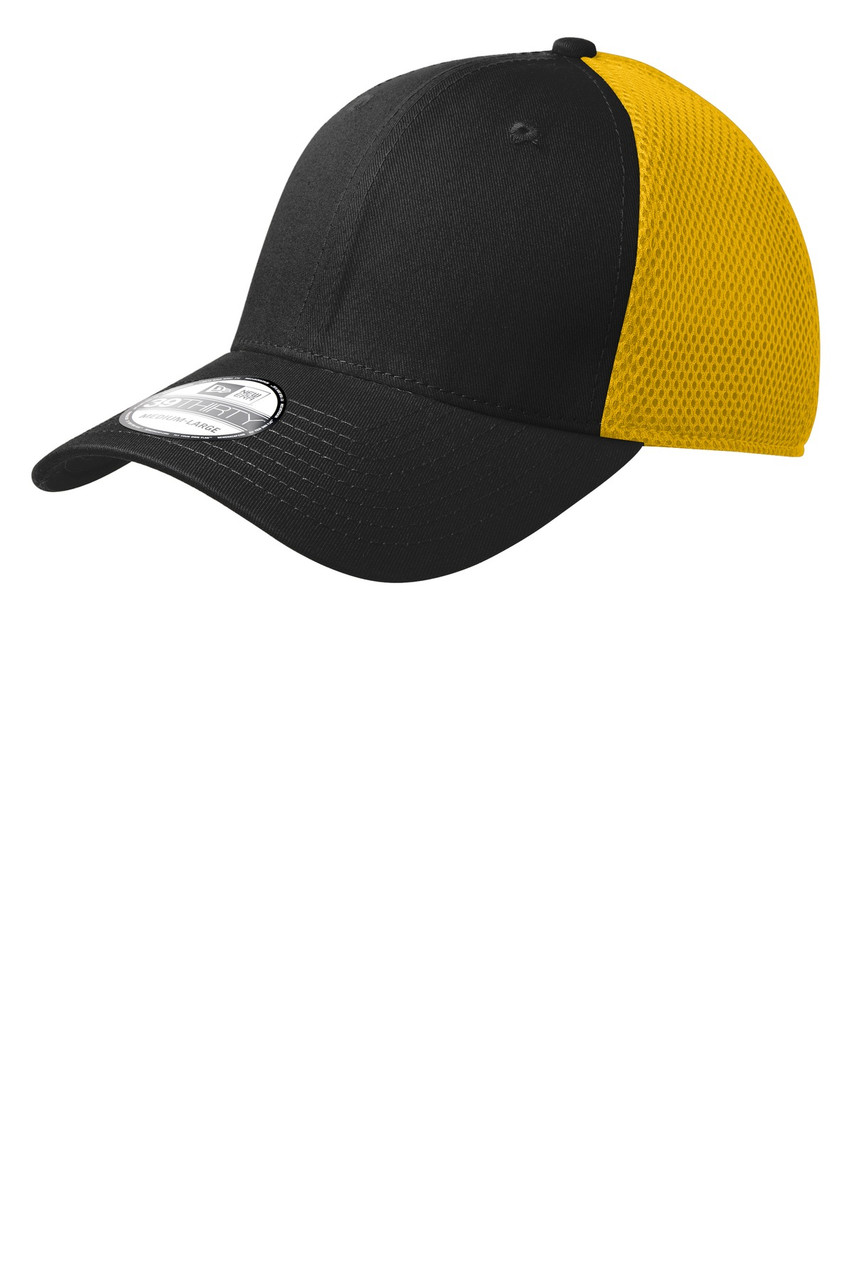 New Era® - Stretch Mesh Cap.  NE1020 Black/ Gold