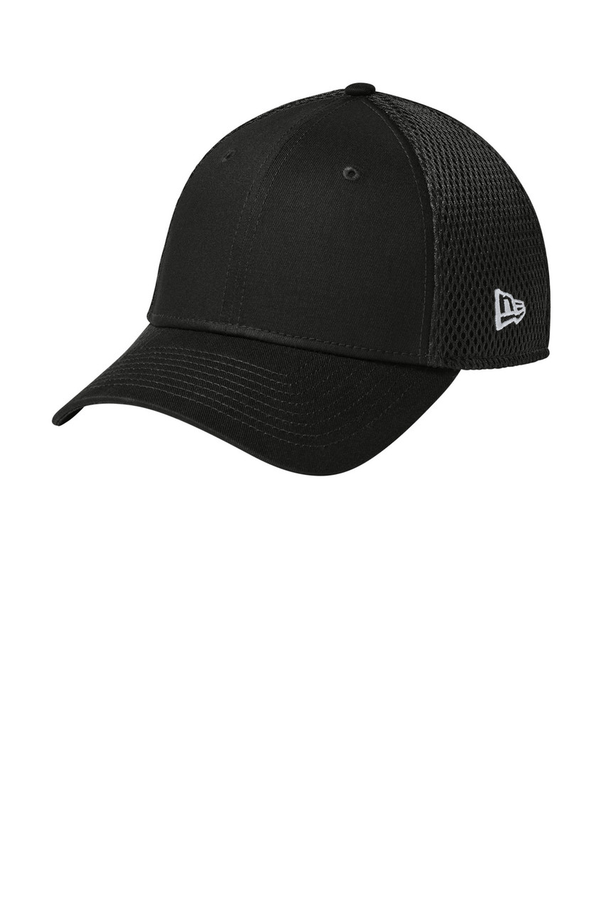 New Era® - Stretch Mesh Cap.  NE1020 Flag Black/ Black