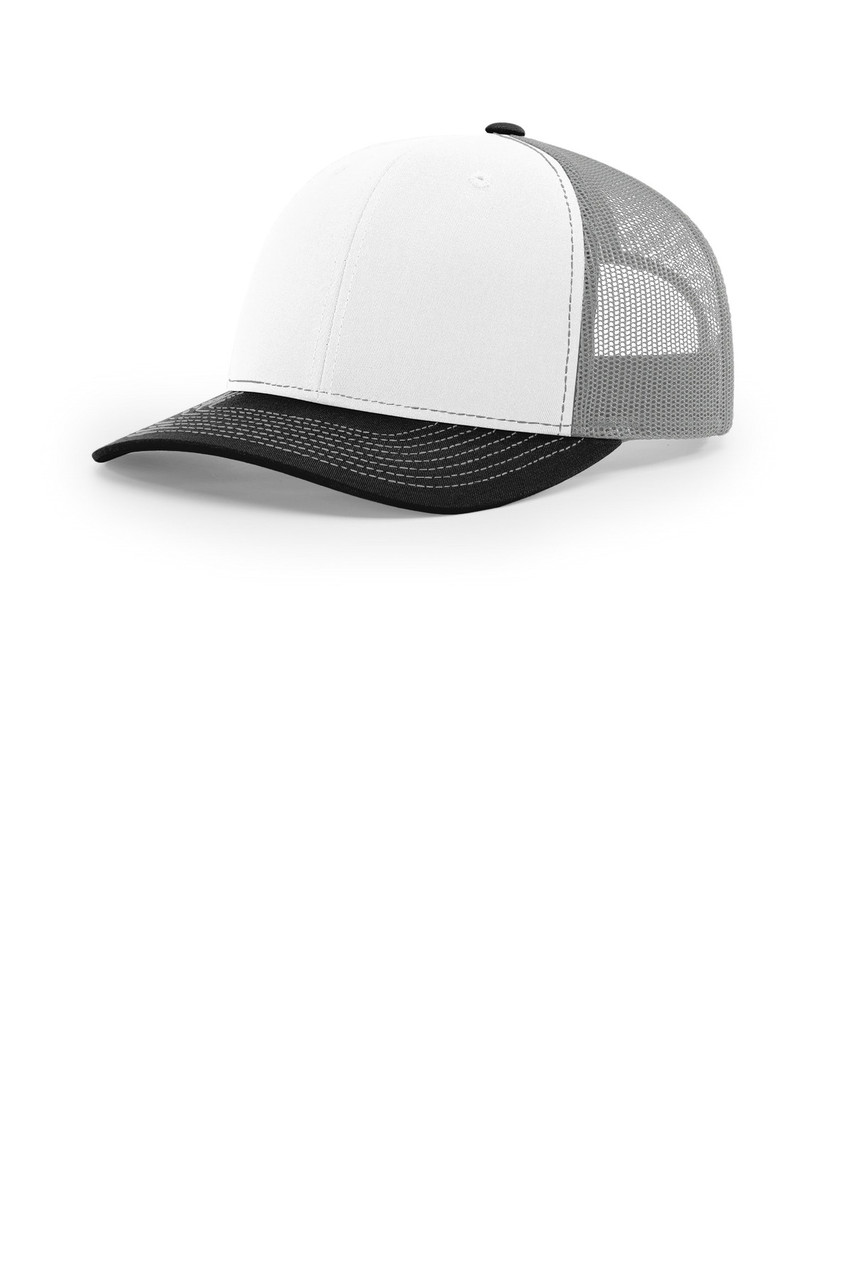 Richardson Trucker Cap 112 White/ Aluminum/ Black