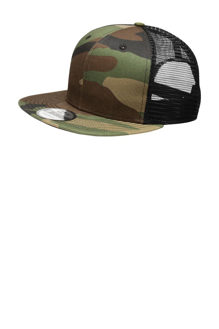 New Era® Original Fit Snapback Trucker Cap. NE403 Camo/ Black