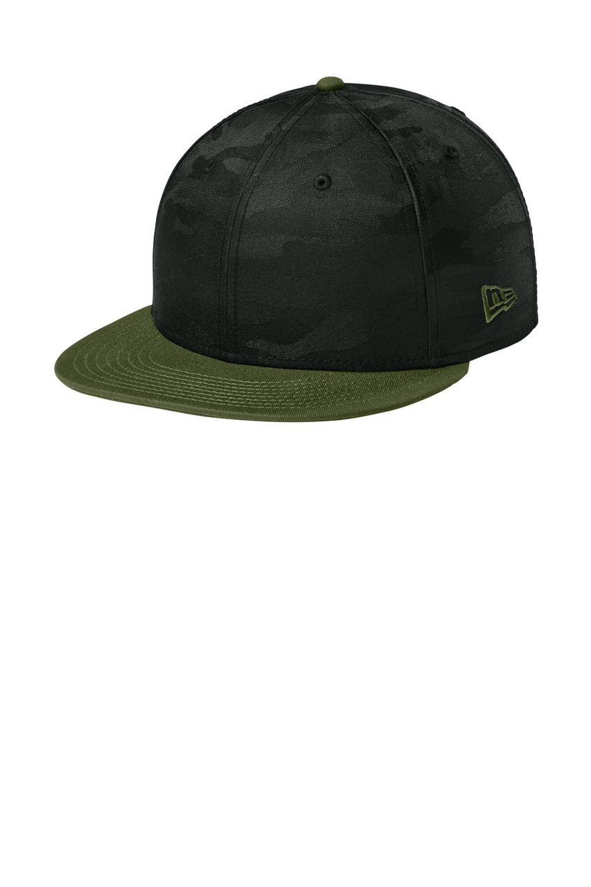 New Era ® Camo Flat Bill Snapback Cap NE407 Flag Army/ Black Camo