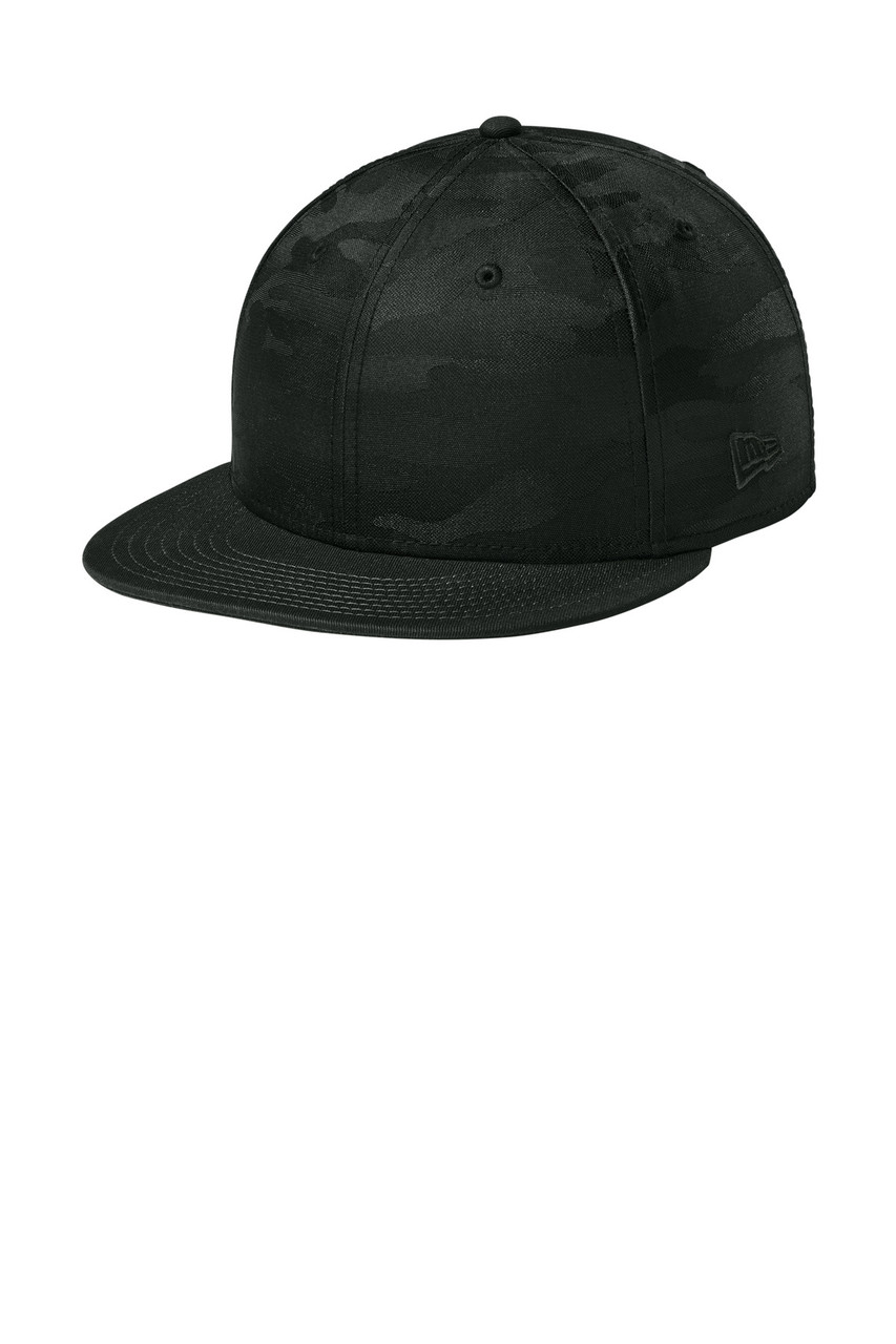 New Era ® Camo Flat Bill Snapback Cap NE407 Flag Black/ Black Camo