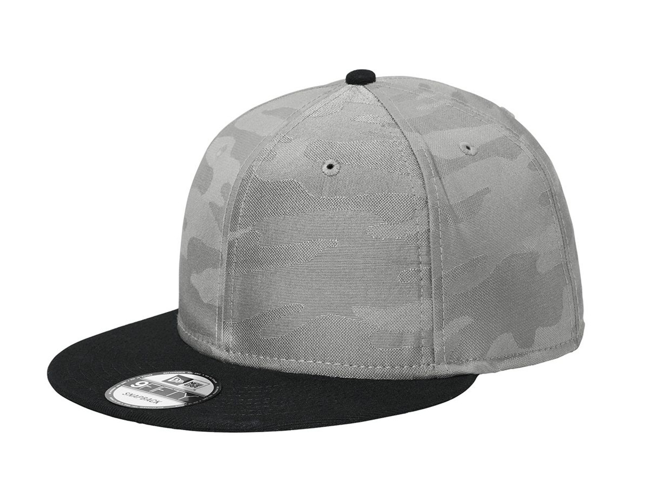 New Era ® Camo Flat Bill Snapback Cap NE407 Black/ Rainstorm Grey Camo